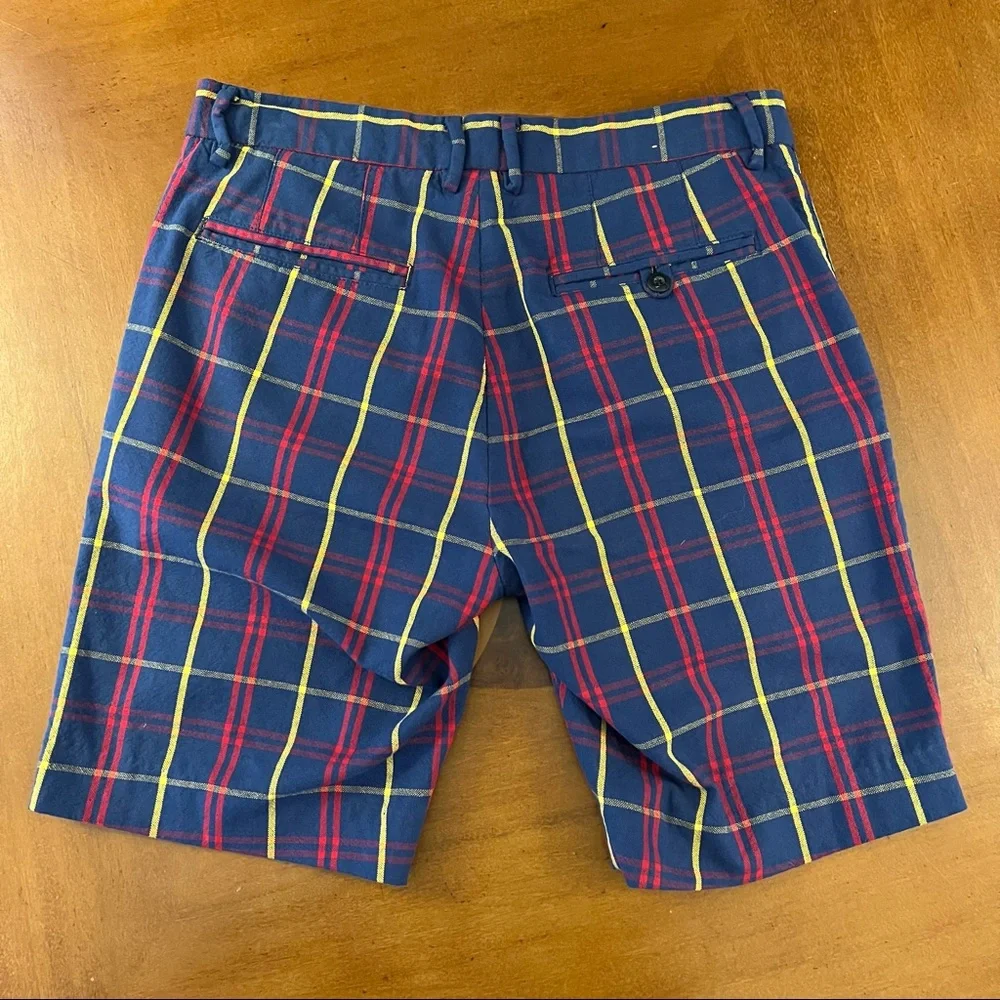 Gant Rugger 9” Plaid Cotton‎ Shorts Blue/Red/Yellow Like New